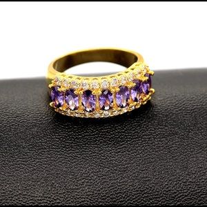 Women's 7 Stones Wedding Band Oval Cubic Zirconia